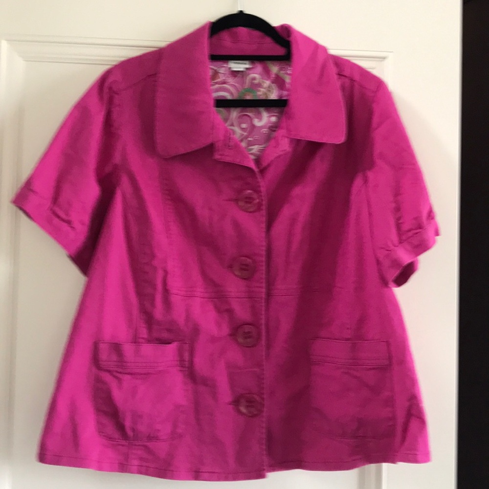 Pink short sleeve jacket